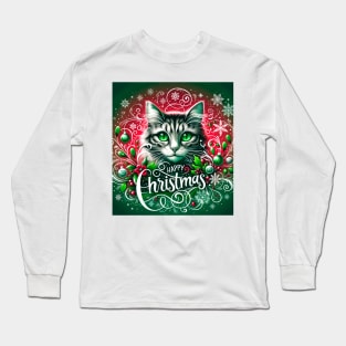 Cat with Green Eyes Long Sleeve T-Shirt